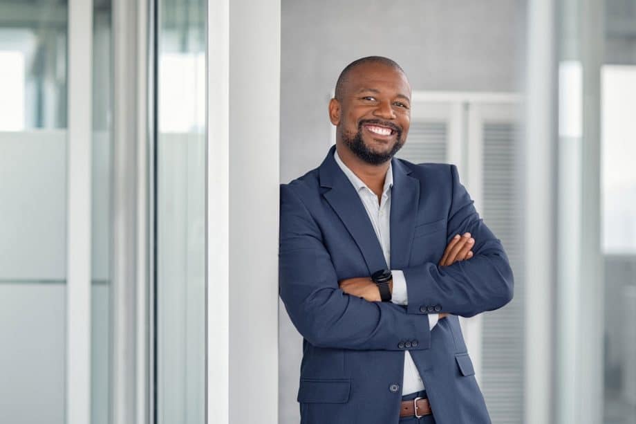 smiling man in a suit