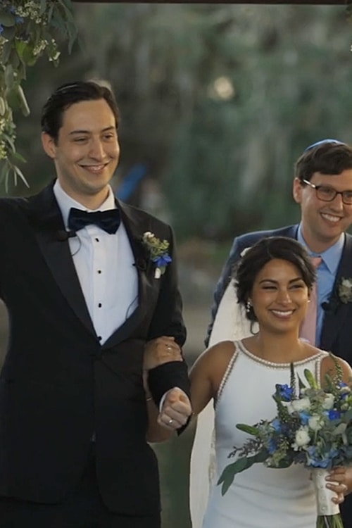 happy wedding couple